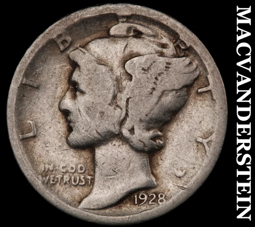 1928-S Mercury Dime- Silver- Scarce Better Date No Reserve #J4117