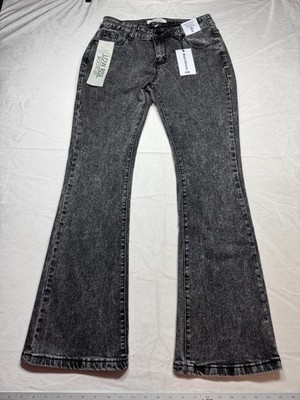 Bamboo Super Soft Low-Rise Bootcut Jeans, Black Acid Wash, Women's 11/12