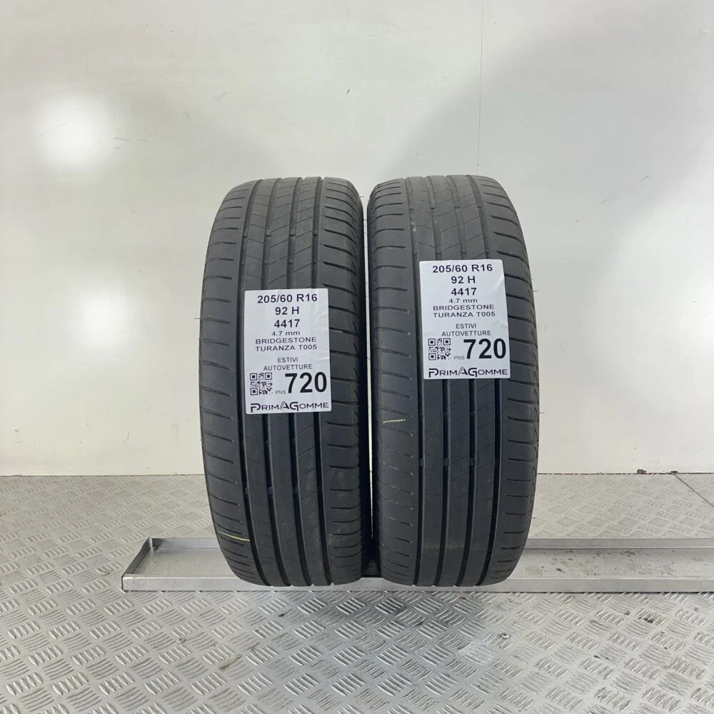 Pneumatici Usati 205 60 R16 92H Bridgestone Turanza T005 Estive