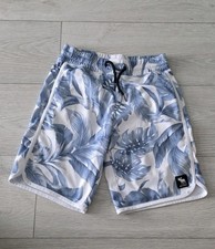 Abercrombie Kids Boys Floral Shorts Size 11/12 Blue White Active EUC 