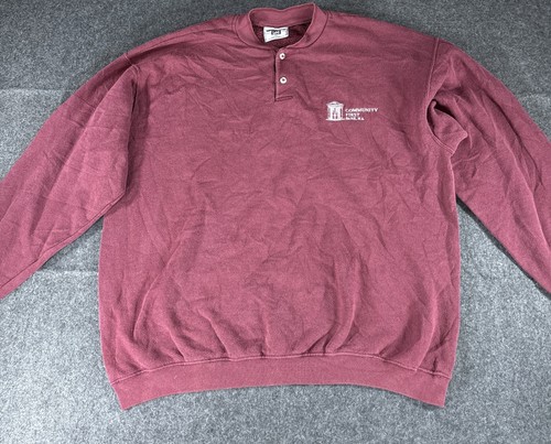 Lee, Mens Vintage LEE Crewneck Sweatshirt Red ( burgundy) XL
