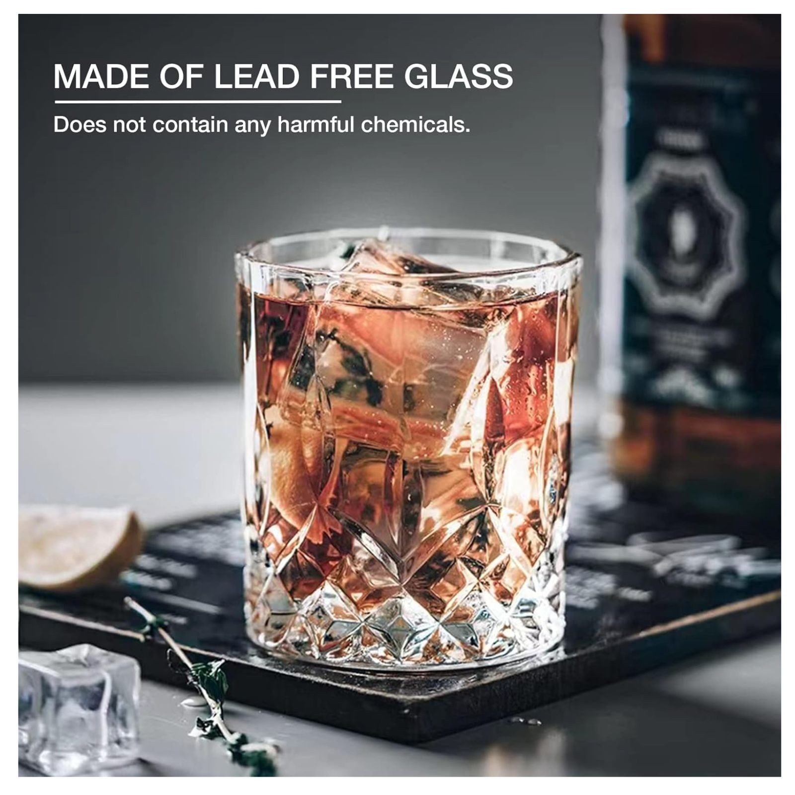 Double Old Fashioned Glasses  Scotch Whiskey Crystal Set of 8