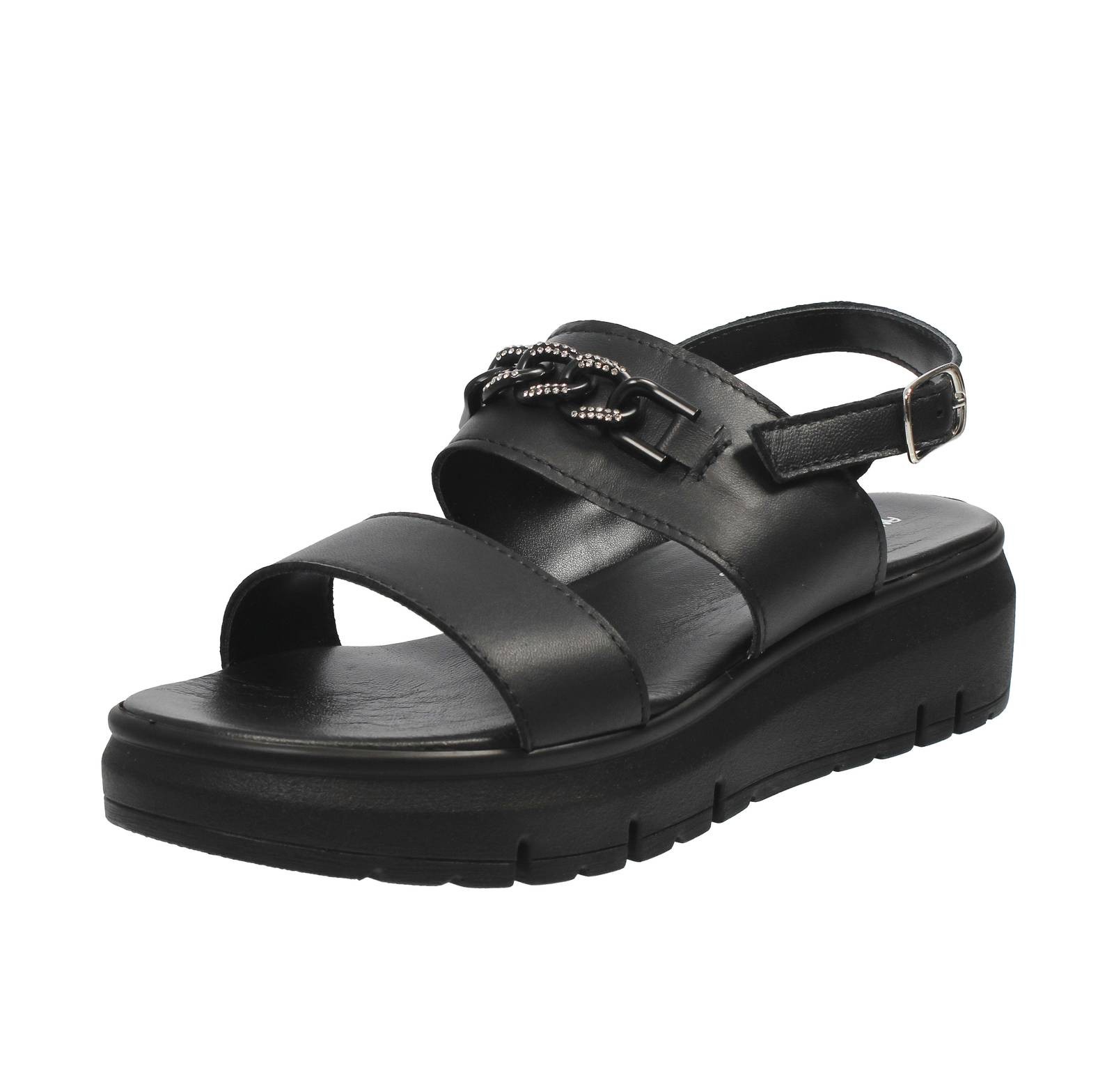 Andrea Pierago Leder Hausschuhe mit Keilabsatz schwarz - Größe 39 [25,1 cm] Schuhe