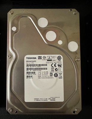 Toshiba MD04ACA400 4TB 7200RPM SATA 3.5'' Internal Hard Drive Healthy - Low Hours
