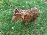 Stier Rostoptik Figur Gartenfiguren Gartendekoration Edelrost 65X53X31 Cm