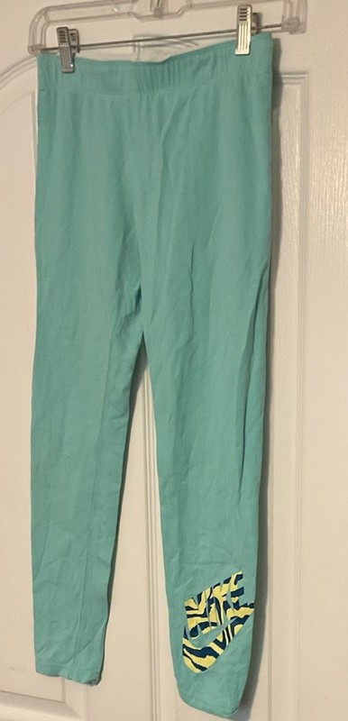 nike girls leggings Size XL Blue Logo Cotton Spandex Blend