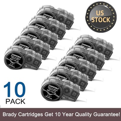 10PK For Brady BMP21-PLUS M21-750-499 Nylon Cloth Label Cartridge White 3/4'' 16'