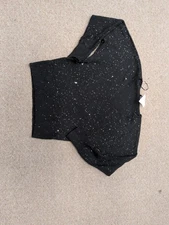 I.N.C. International Concepts Sequin-Shine Speckled V-Neck Sweater, Black, sz L