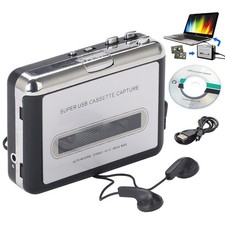 Portable Cassette Tape to PC Converter USB MP3 Capture Device with Audio Cable