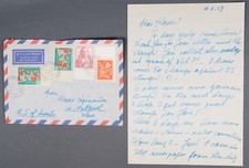 MayfairStamps Germany 1954 to South Wallppool MA Letter & Air Mail Cover aaw_331