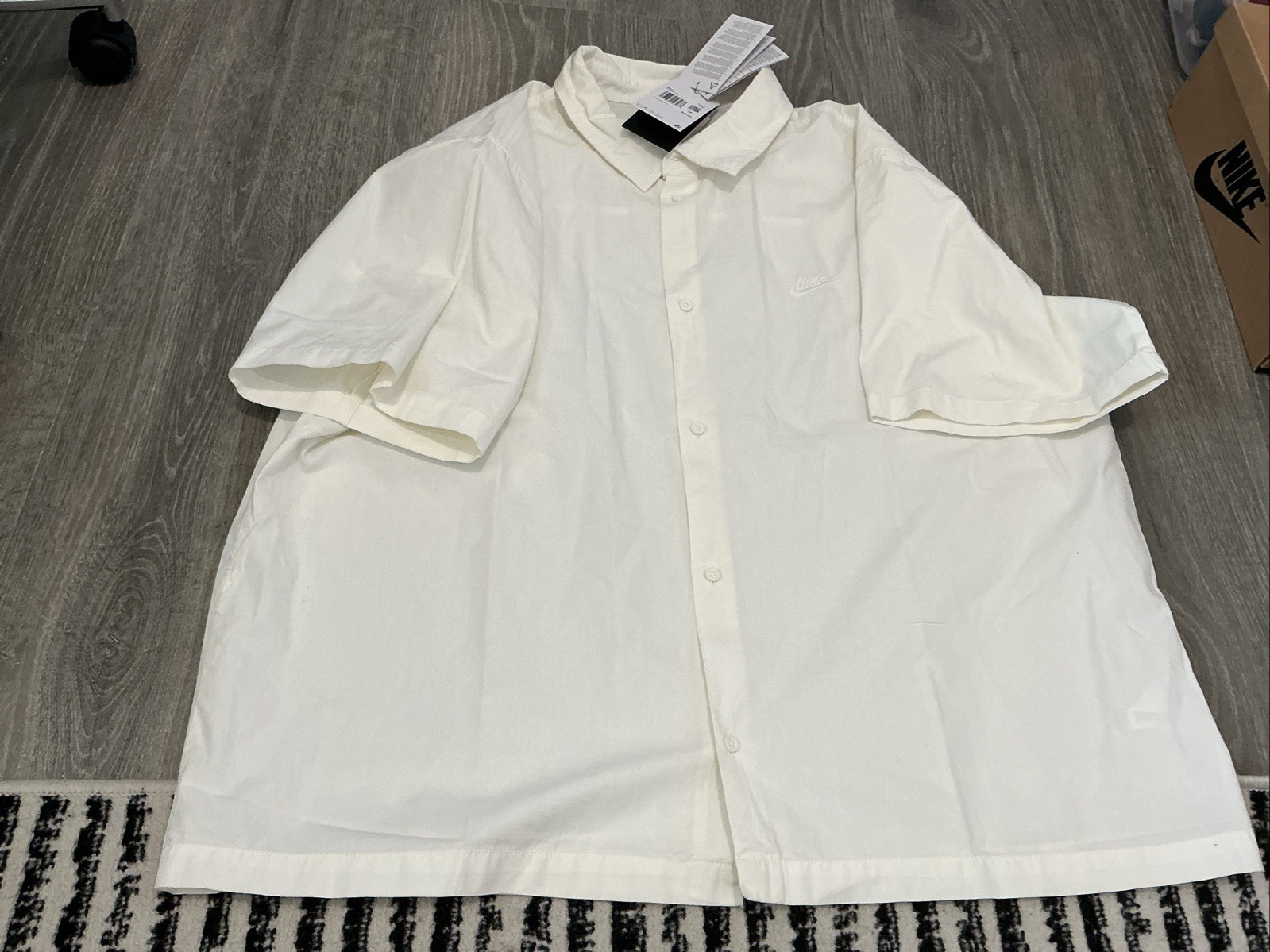 OFF WHITE X NIKE Nike Woven Button Down Shirt HJ2029 Off White Uomo Taglia:2XL Vestibilità Larga