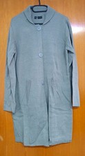 Damen Strickmantel grau lang Gr. 36/38 Langar...