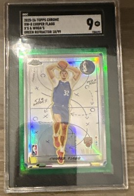 2025-26 Topps Chrome - X's and Whoa's! Cooper Flagg #XW-8 Green Refractor /99...