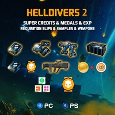 Helldivers 2 Items Super Credits&Medals&Requisition&Sample&Weapons PC PS XBOX