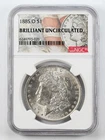 Certified 1885-O Morgan Silver Dollar NGC Brilliant Uncirculated $1