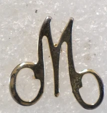 Vintage Letter M Pinback Button Metal Lapel Pin Vintage Style