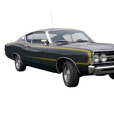 1968 Fairlane Stripe Kit Gold Non-reflective Body Side Torino Fastback New 1968 Fairlane Stripe Kit Gold Non-reflective Body Side Torino Fastback New