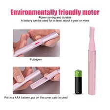 Eyebrow Trimmer Aluminum Mini Electric Portable Pink Gentle Facial Hair Remover