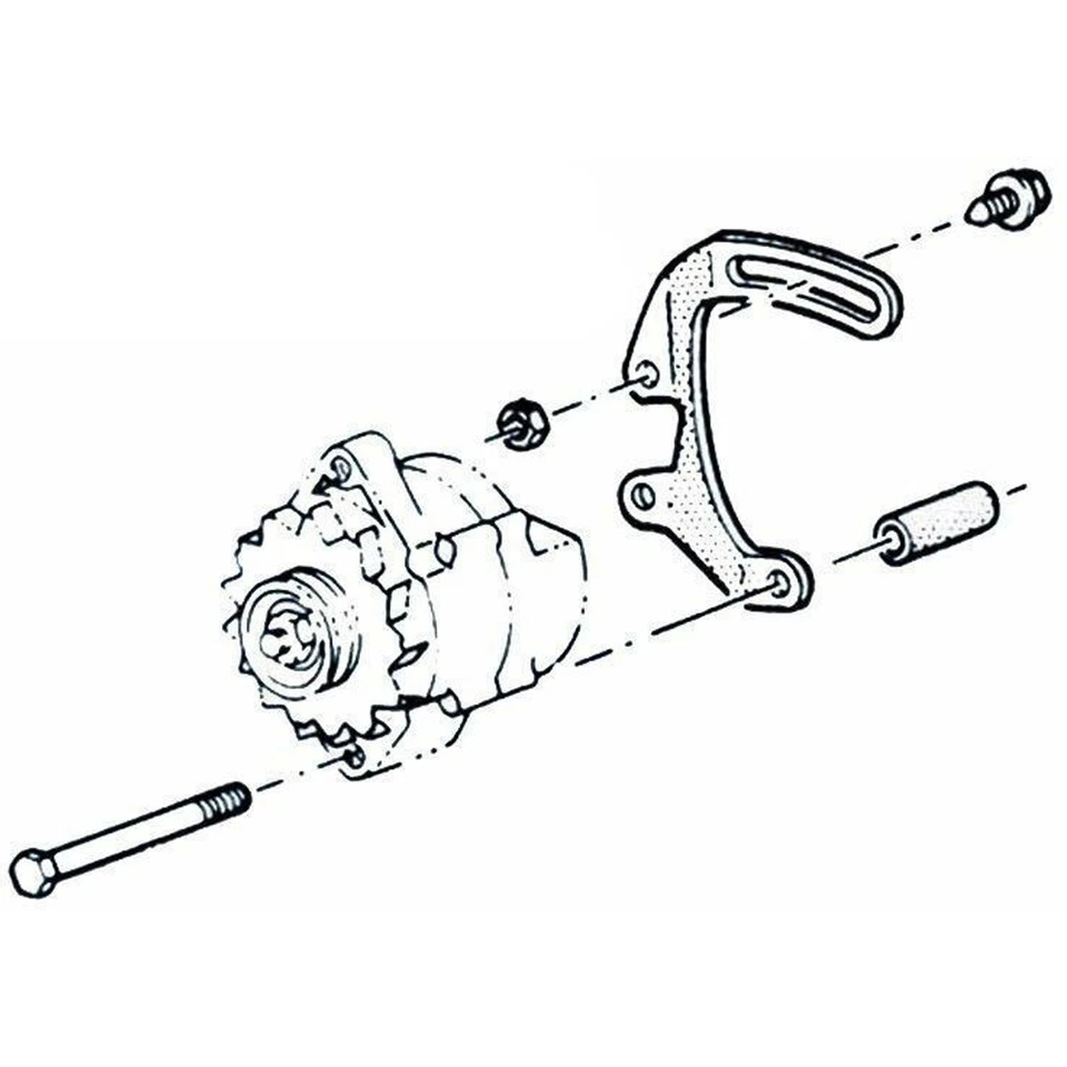 Soporte alternador herrajes dirección manual 1969-79 Pontiac GTO Firebird 3 piezas Foto 2 de 4