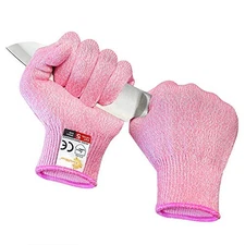  Cut Resistant Gloves Food Grade Level 5 Kitchen Safety Medium (Pack of 1) Pink