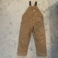 Carhartt Overalls Duck Bib R01 Brown Overall RN 14806 Men's SZ 48x34