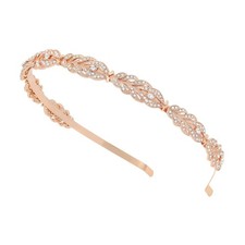 Rose Gold Rhinestone Hairband Elegant Bridal Headband Gift Boxed 36cm