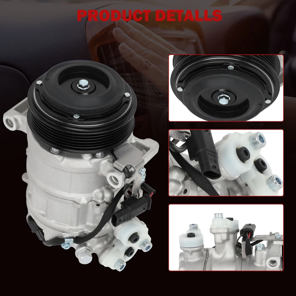 Compresor de aire acondicionado con embrague 2,0 L para Mercedes-Benz C300 2015-2020 GLC300 2016-2020 Foto 3 de 4