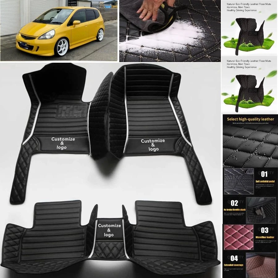 For Honda Fit Car Floor Mats Luxury Waterproof Liners Carpets Cargo Custom - Image 2 of 4