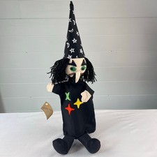 Petra Toys Vintage Wizard Hand Puppet Black Hat Stars Original Tag