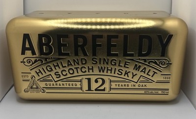 ABERFELDY The Golden Dram Highland Single Malt Scotch Whiskey Tin Box Only