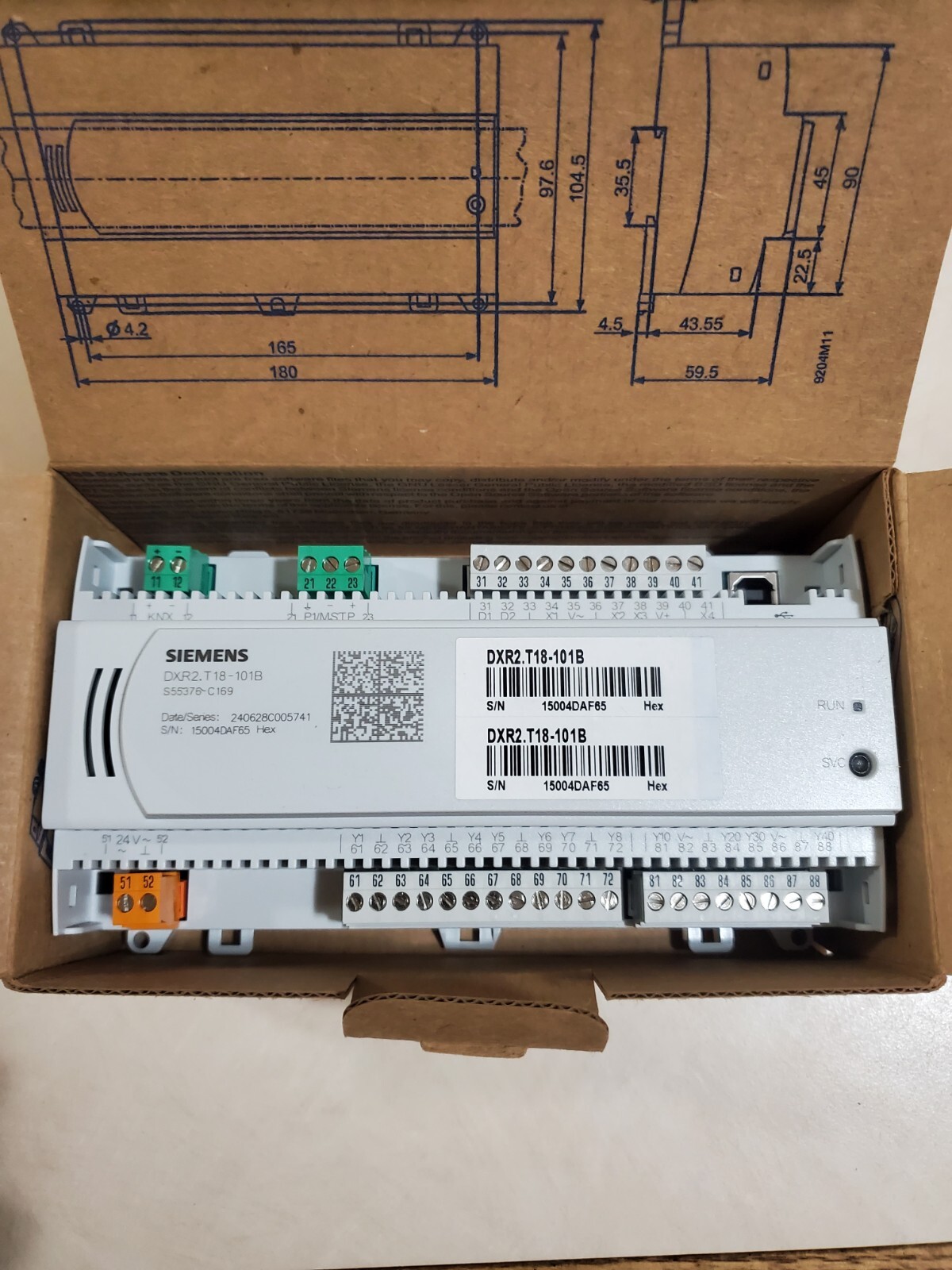 Siemens DXR2.T18-101B Automation Station 24V, KNX, P1, MSTP.