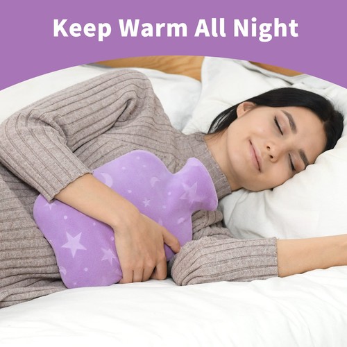 Hot Water Bottle with Soft Cover, 2L Hot Water Bag for Menstrual Cramps, Neck... - Picture 2 of 6