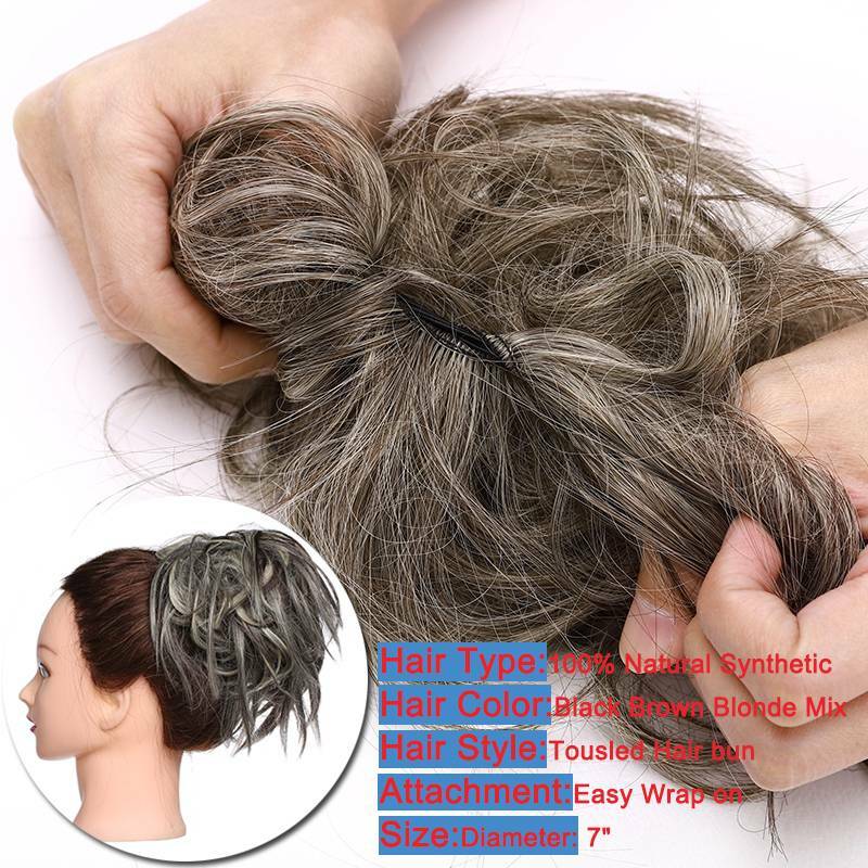 Uk Thick Messy Bun Hair Piece Scrunchie Updo Wrap Hair Extensions