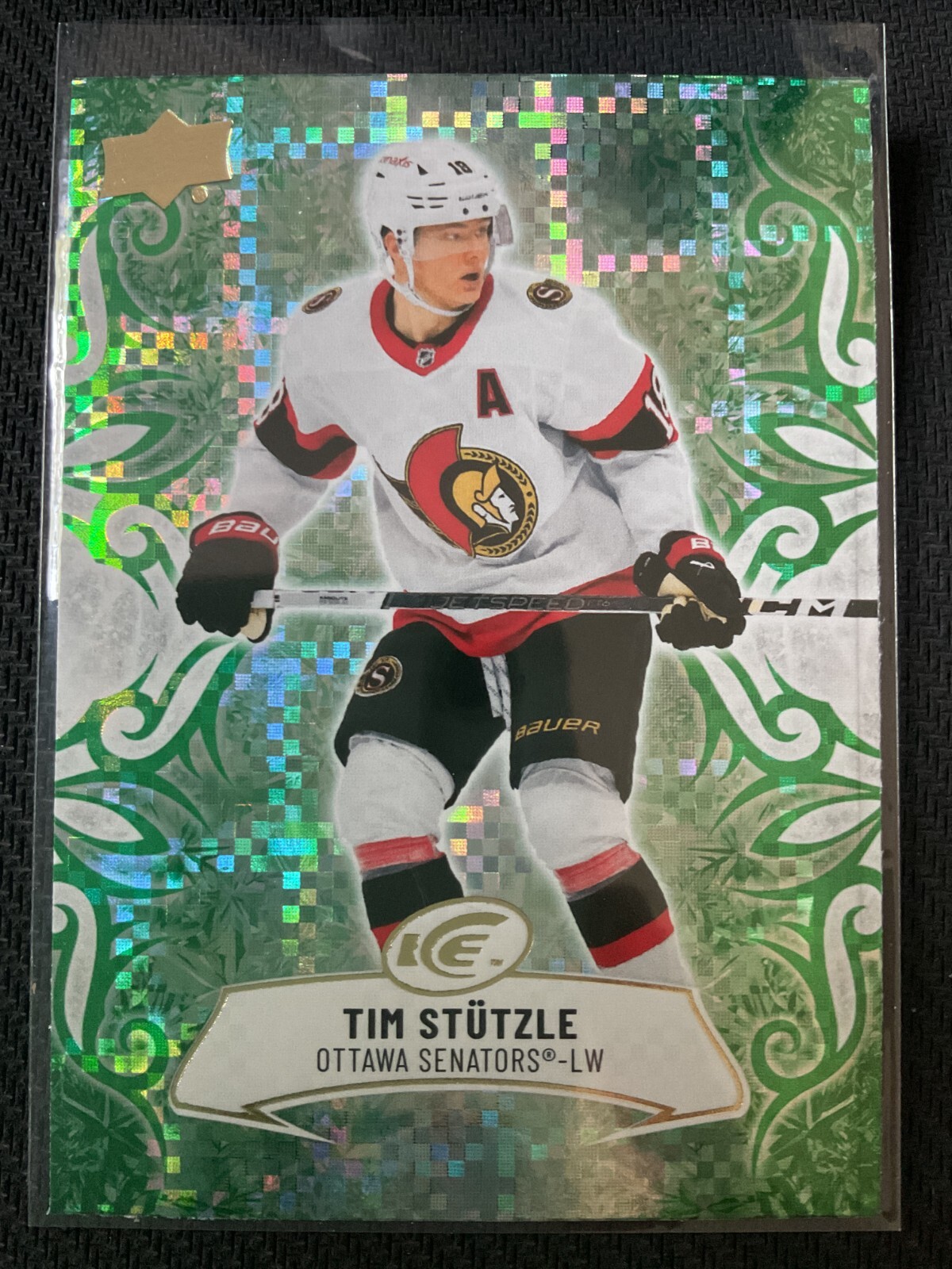 Tim Stutzle 2024-25 Upper Deck Ice Emerald Green Parallel Card #21