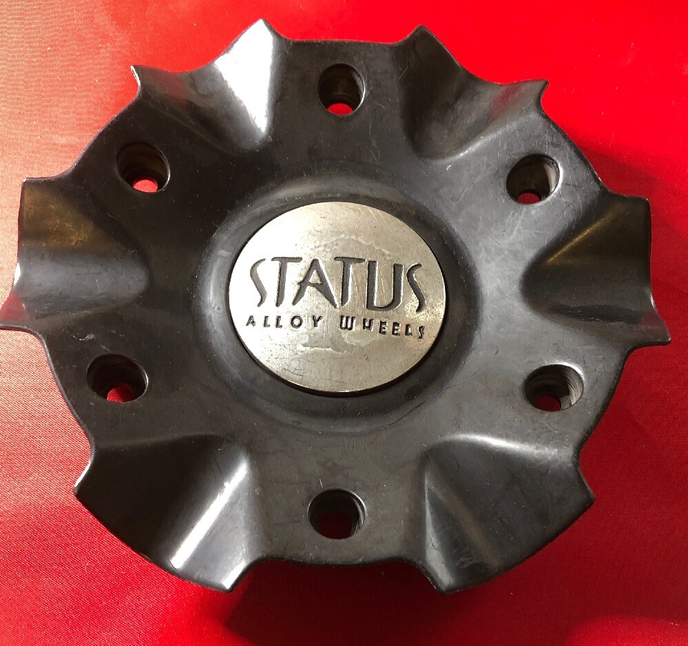 ONE USED STATUS C6055-1-CAP S807 BLACK WHEELS CENTER CAPS CAP 1325
