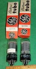 (2) NOS 6AV5GA Beam Power Tubes by General Electric w/Cartons TEST NOS!
