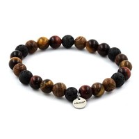 Mineralien Und Edelsteine. Armband Perlen Tigerauge + Lava + Auge