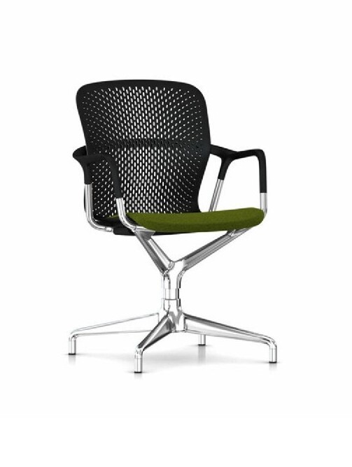 Herman Miller Keyn 4 Star Base Side chair Swivel Green And Chrome