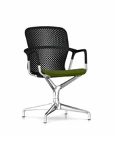 Herman Miller  Keyn 4 Star Base Side chair Swivel Green And Chrome Office Chair
