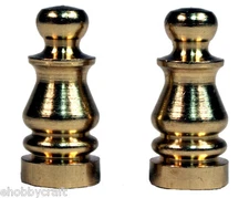 Solid Brass Lamp Shade Finial ELY505 -1 inch Tall, Pack of 2