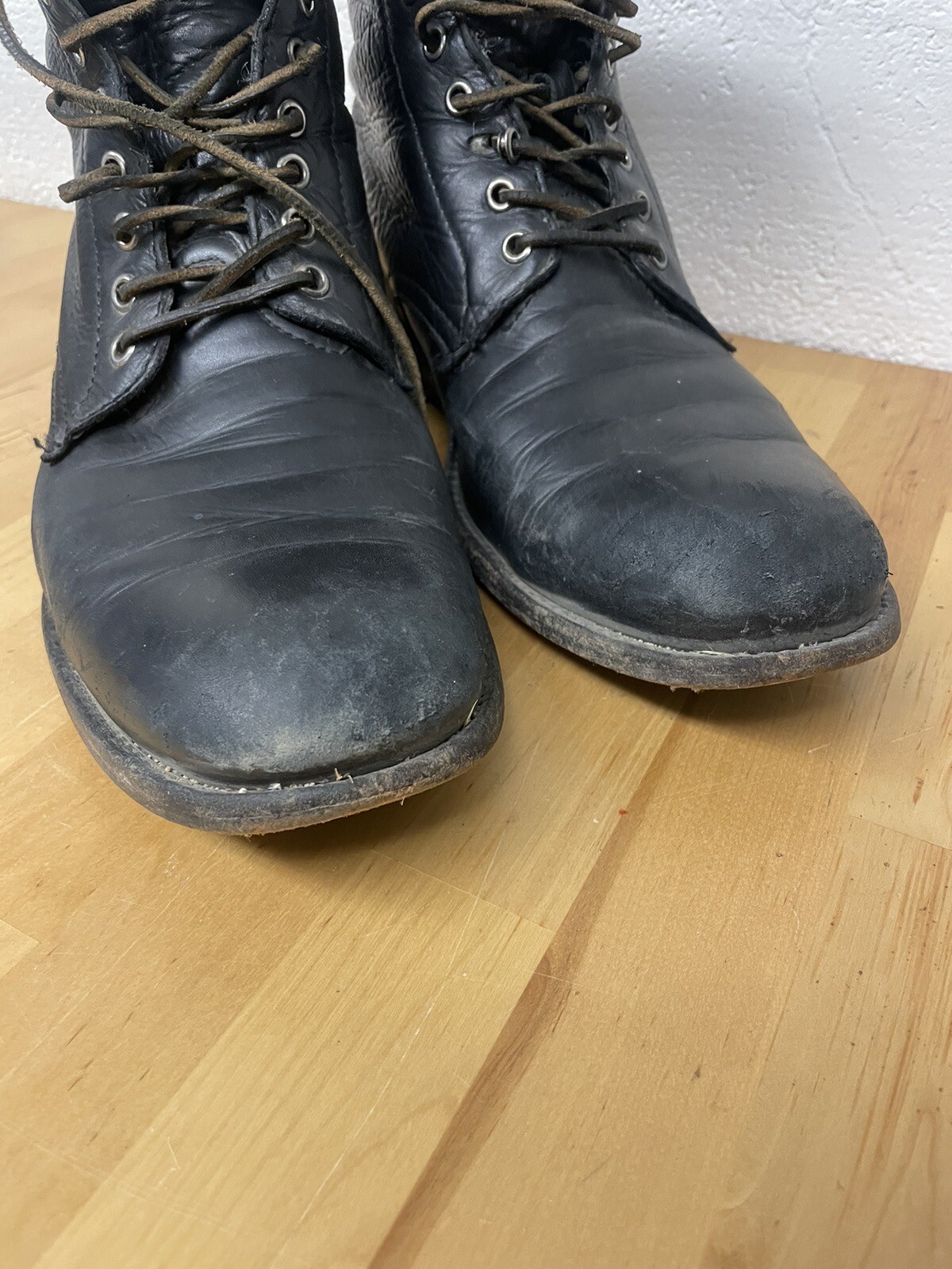 Vintage Frye Tyler leather laceup Combat / Paratrooper boots Sz 12 D