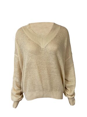 Lost Ink Damen Pullover Strickpullover Relaxed Weit geschnitten Gr