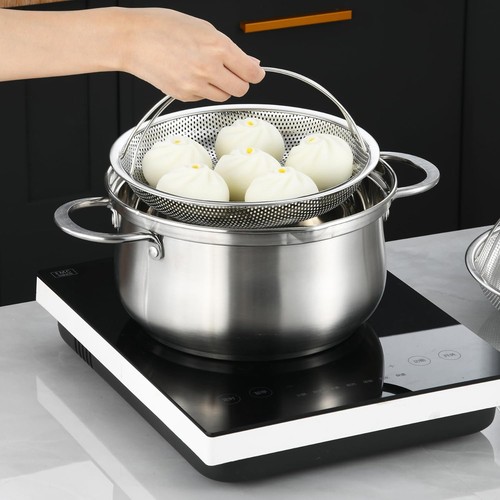 Kitchen Stainless Steel Food Steamer Basket With Handle Feet Rice Cooker Steam - Picture 3 of 12