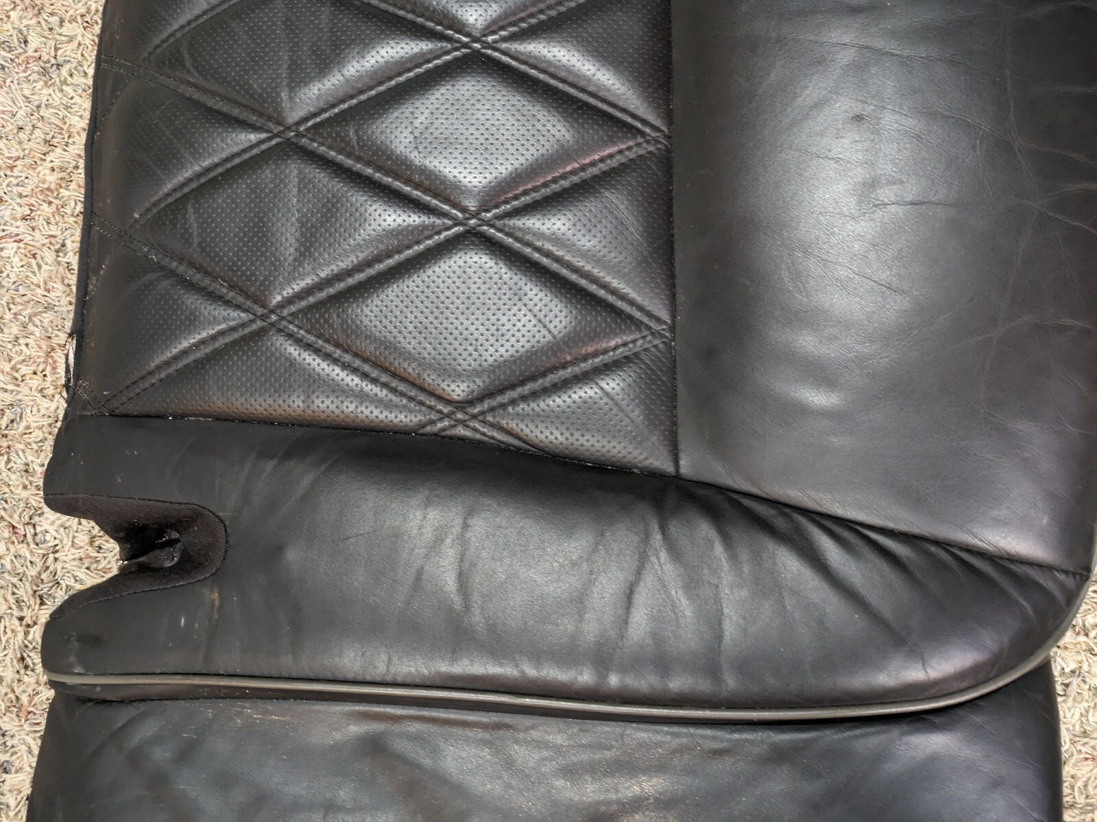 black 10-12 BENTLEY CONTINENTAL FLYING SPUR REAR SEAT LOWER BOTTOM CUSHION oem