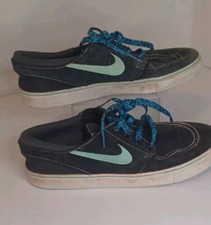 Nike Stafan Janoski Skateboarding 7Y Women's 8 Black/Teal Suede Great Condition