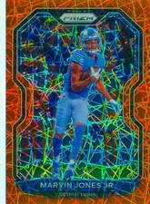 Marvin Jones Jr. 2020 Orange Lazer Prizm NFL Refractor Card #197 Detroit Lions