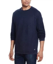 WEATHERPROOF VINTAGE Men's Blue Nights Stonewash Textured Sweater, Large