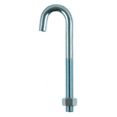 Hampton Small Zinc-Plated Silver Zinc 1.5625 in. L J-Bolt 325 lb 10-Pack