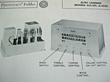 ALTEC LANSING ALC-101, A-323C TUNER AMPLIFIER PHOTOFACT