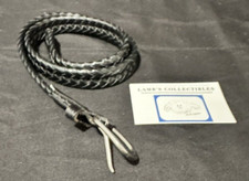 Children's Belt Black Genuine Leather Medium Waffle Weave casual/formal 33" long